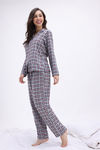 Zivame Checkered Charm Flannel Pyjama Set - Vapourous Gray — thumbnail 3
